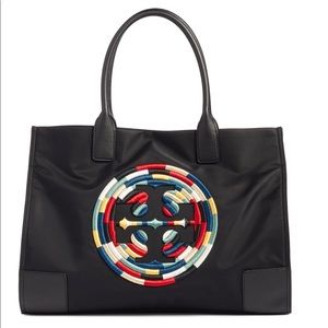 Tory Burch Ella Embroidered Nylon Tote